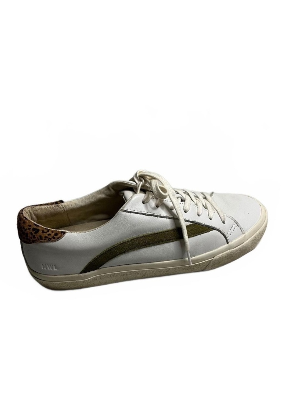 Madewell Sidewalk Low Top Leather Sneakers Leopard Calf Hair White Sz 9.5 / M 8 - Picture 7 of 11